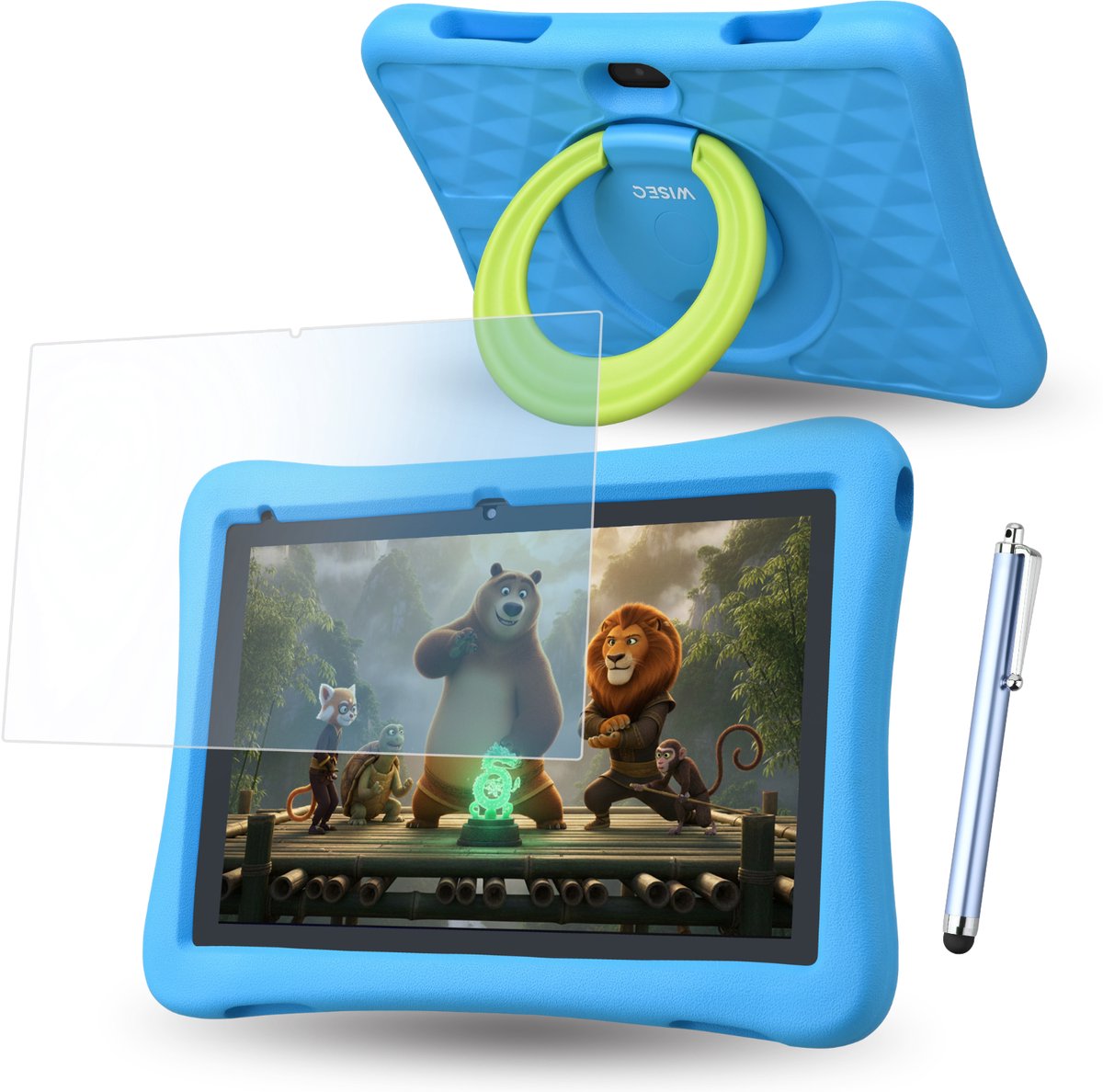 Tablet Kids Kindertablet vanaf 3 jaar - Tablet Kinderen 10 inch - Kindertablet - 6000mAh - Android 15 - Blauw - WiseQ - 2026 Model