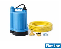 Flat Joe ® easy - vlakzuigende dompelpomp SET (5m slang 3/4" - geka's - slangklem) - vlakzuiger tot 2mm - kelderpomp - vlakzuigpomp - Plug&Play set - leegpompen zwembad - wateroverlast - hoogwater set