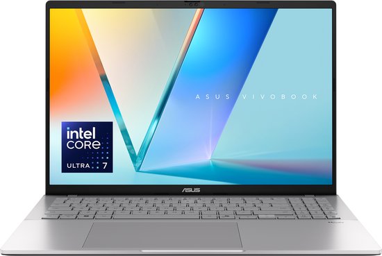 ASUS Vivobook S16 S3607AA‑SH016W – Laptop – 16 inch – WUXGA – Intel Core Ultra 7 – 32GB/1TB – Wi‑Fi 6 – Zilver - ASUS - Hoofdafbeelding
