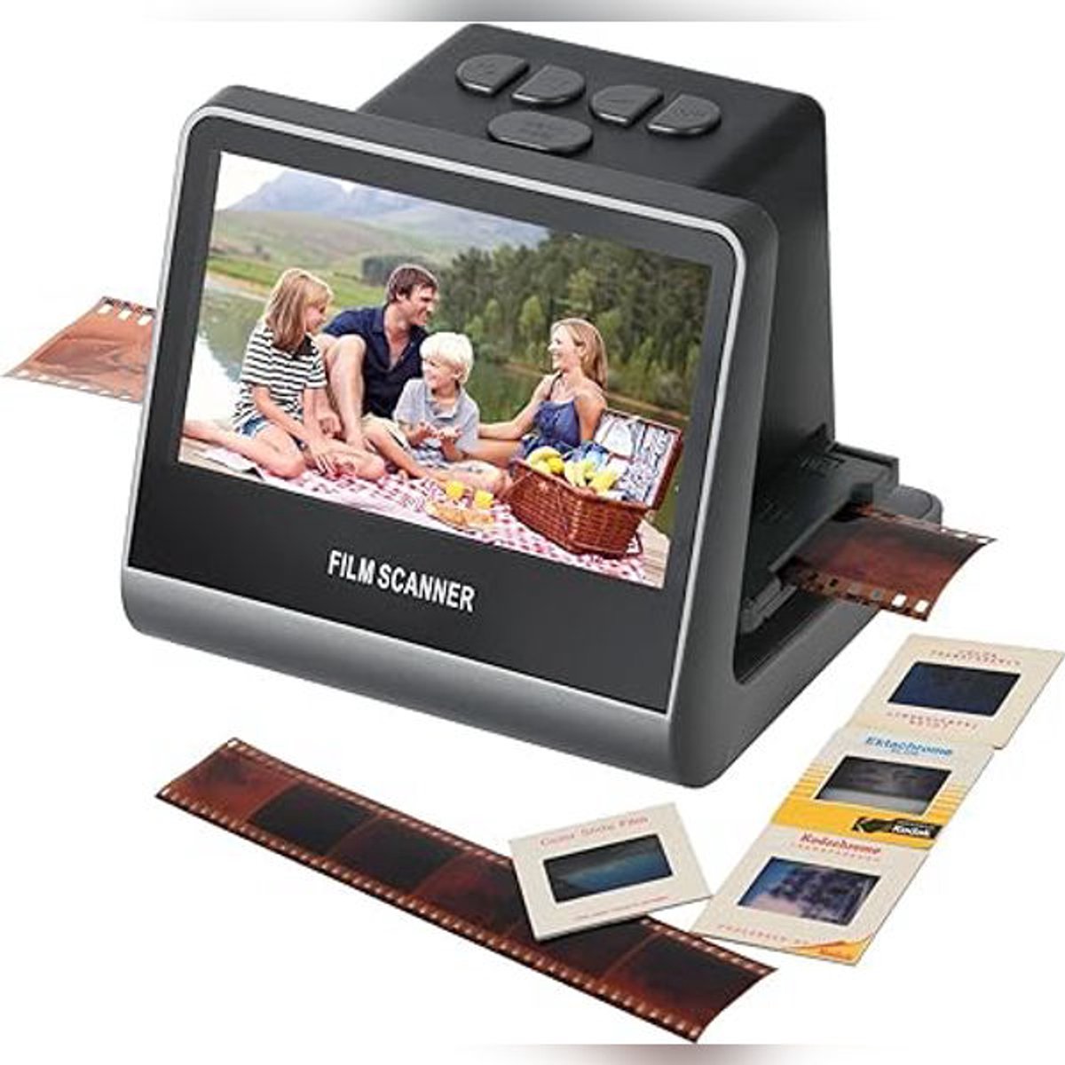 Diascanner 22MP met 5 Inch LCD – Negatieve Scanner & Fotoscanner voor 35mm, 135, 126KPK, 110 & Super 8 Film met 16GB Geheugen, HDMI & Één-knop Bediening | JPEG