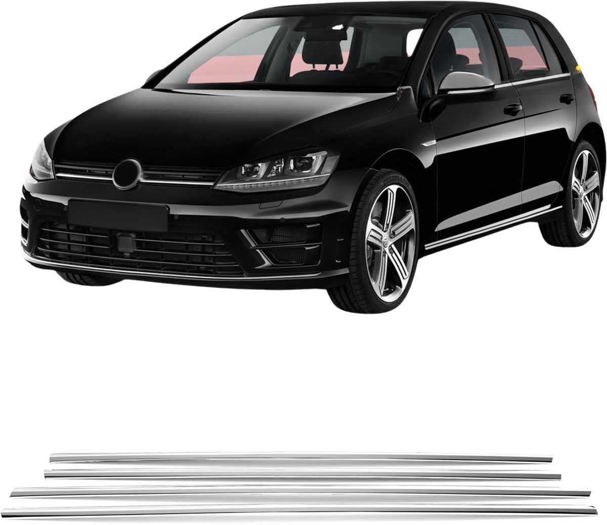 Sierlijsten voor de zijruiten, roestvrij staal, chroom, Volkswagen Golf VII 2012-2020