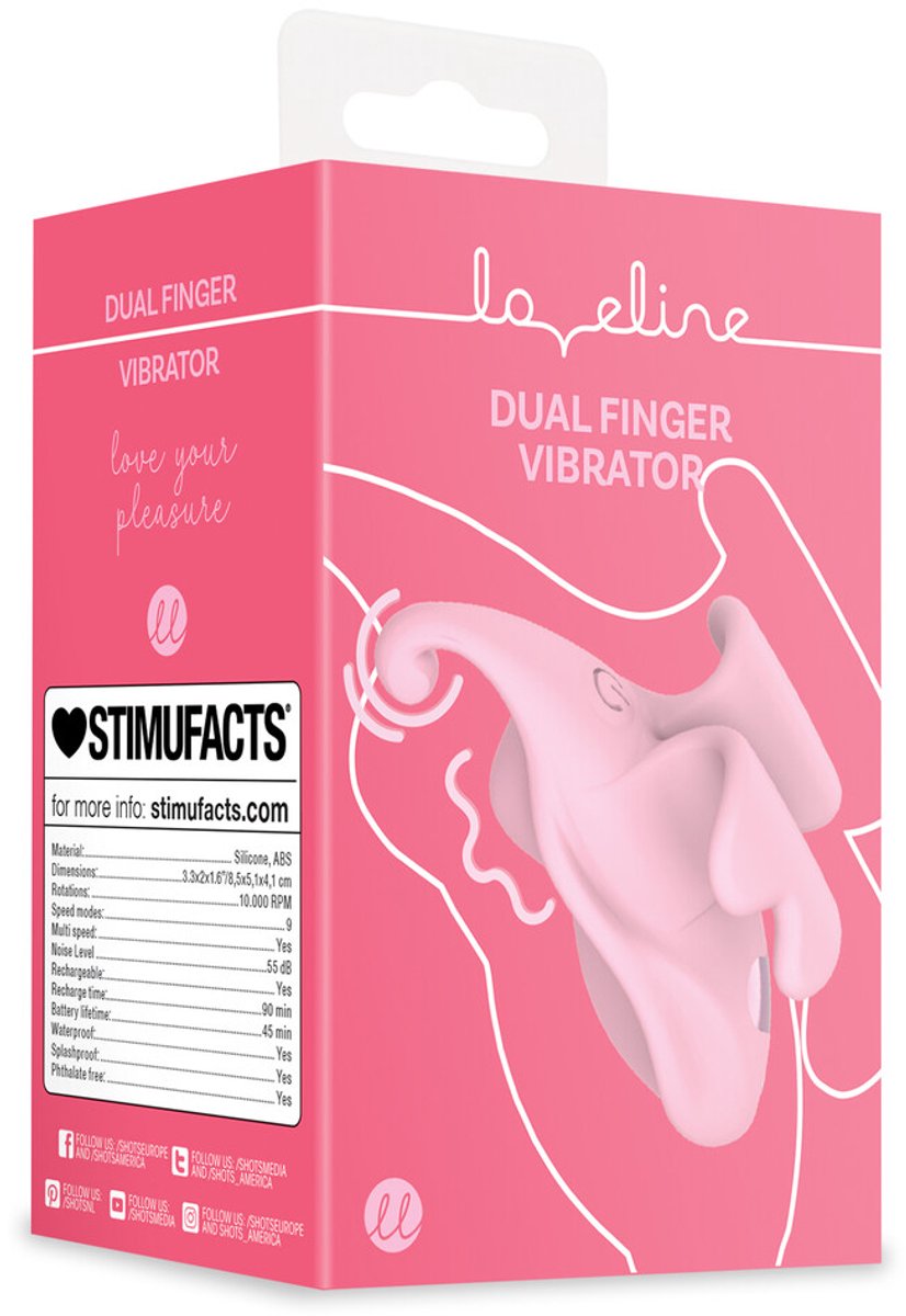 vinger dubbele vibrator - roze