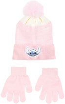 Disney Lilo & Stitch Winterset - Muts + Handschoenen - Roze - Maat 54 cm hoofdomtrek