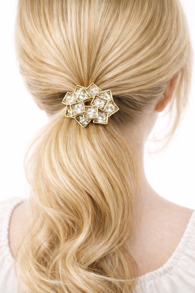 Haarelastiekjes - Haarklem - Zilver - Haarclip - Haar accessoires - Haarspeld - Haarsieraad - Dames - Meisjes - Strass - 3 cm - Luxe - Cadeau Tip