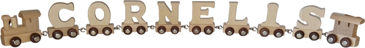 Lettertrein naturel met de naam "Cornelis"