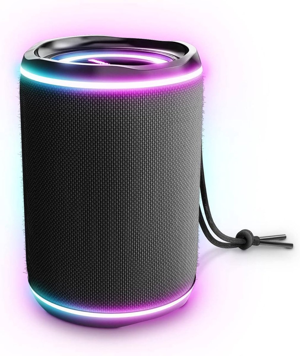 Draagbare Bluetooth Speaker met RGB LED Verlichting, 16W Stereo, IPX4 Waterdicht en TWS