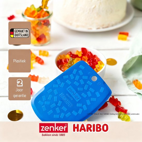 Corne de boulanger bleue avec motif d'ours HARIBO, "Fabriqué en Allemagne", plastique, garantie 2 ans.