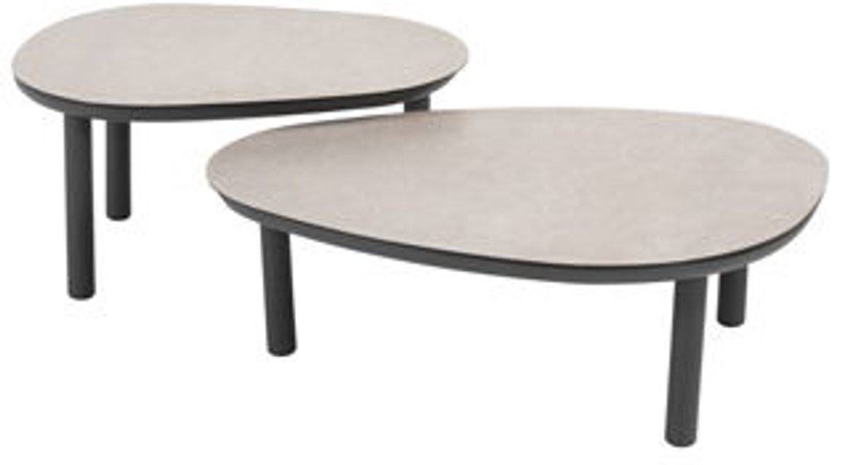 Taste - Monroe set van 2 coffee tafels antraciet printed keramiek 8...