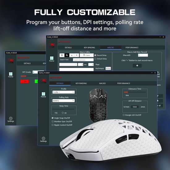 Ultralichte Carbon Gaming Muis Draadloos 8000Hz - 39g Superlicht met Hoge DPI Sensor van Merkloos — afbeelding 2