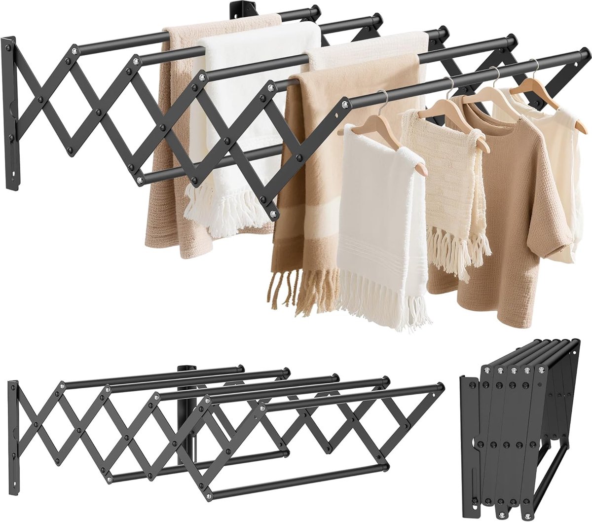Droogrek Deur - Hangend Wasrek - Ook voor Balkon of Radiator - Droogrekhouder