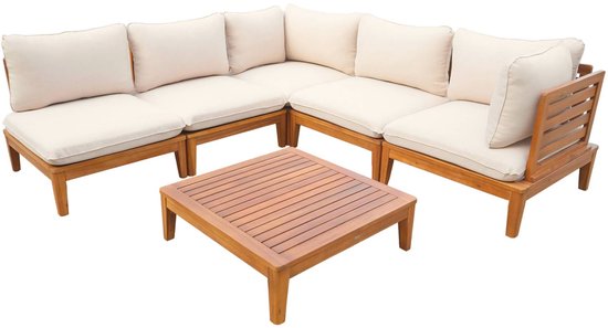 sweeek - Ensemble de jardin modulaire en bois d'acacia avec 5 places assises - yona