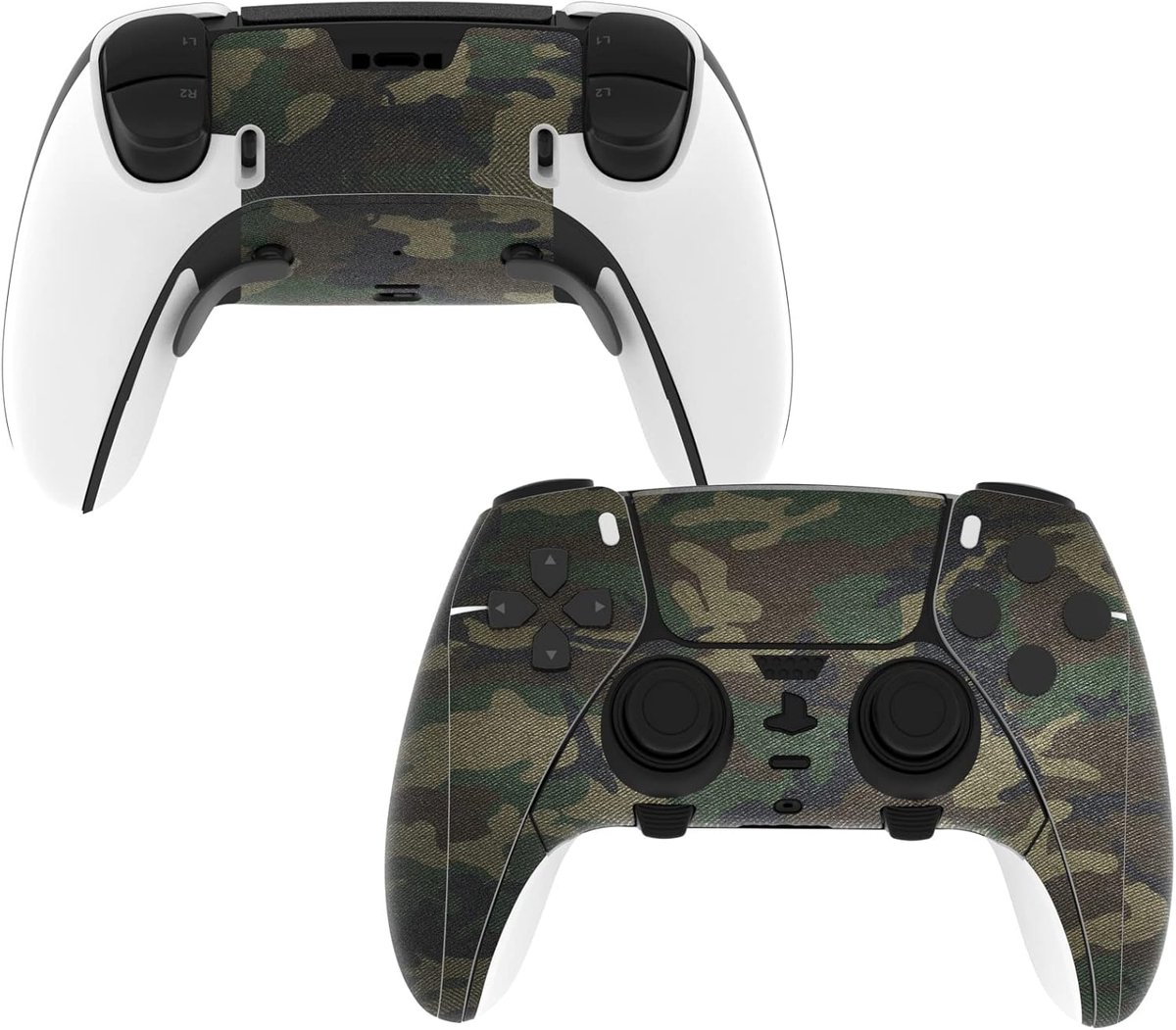 Controller Skins Sticker Set voor PS5 Edge - Legergroen Camouflage Bescherming