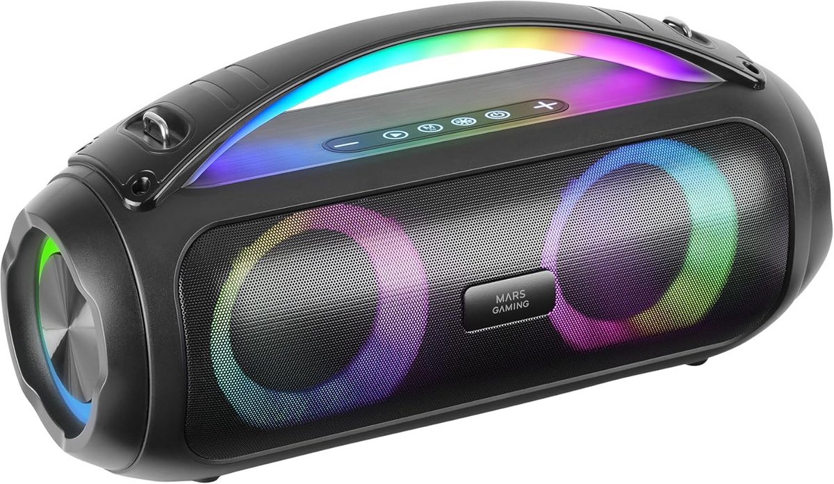 Draagbare Bluetooth Speaker 50W RMS met RGB-verlichting, Diepe Bass en Draagriem