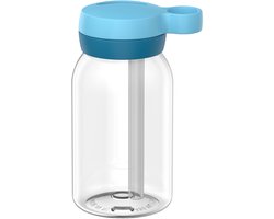 Mepal Drinkfles met rietje Campus - 450 ml - Waterfles kinderen - Lekdicht - Hygiënische draaideksel - Cool blue