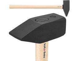 KOTARBAU® Voorhamer, 8 kg, Sloophamer, Staal, Slotenhamer, Ergonomisch, Zware, Hamer Voor Sloopwerk, Slotenmaker Hamer, Sloophamer Met Houten Steel, 80 cm, Zwart Natuurlijk