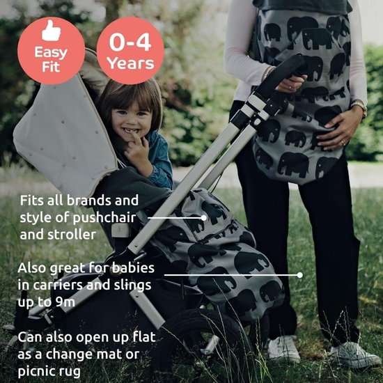 Voetenzak Kinderwagen - Multifunctionele hoes - Onderweg Bescherming - Verlicht je lading - Universele pasvorm - Gele zebra — afbeelding 3