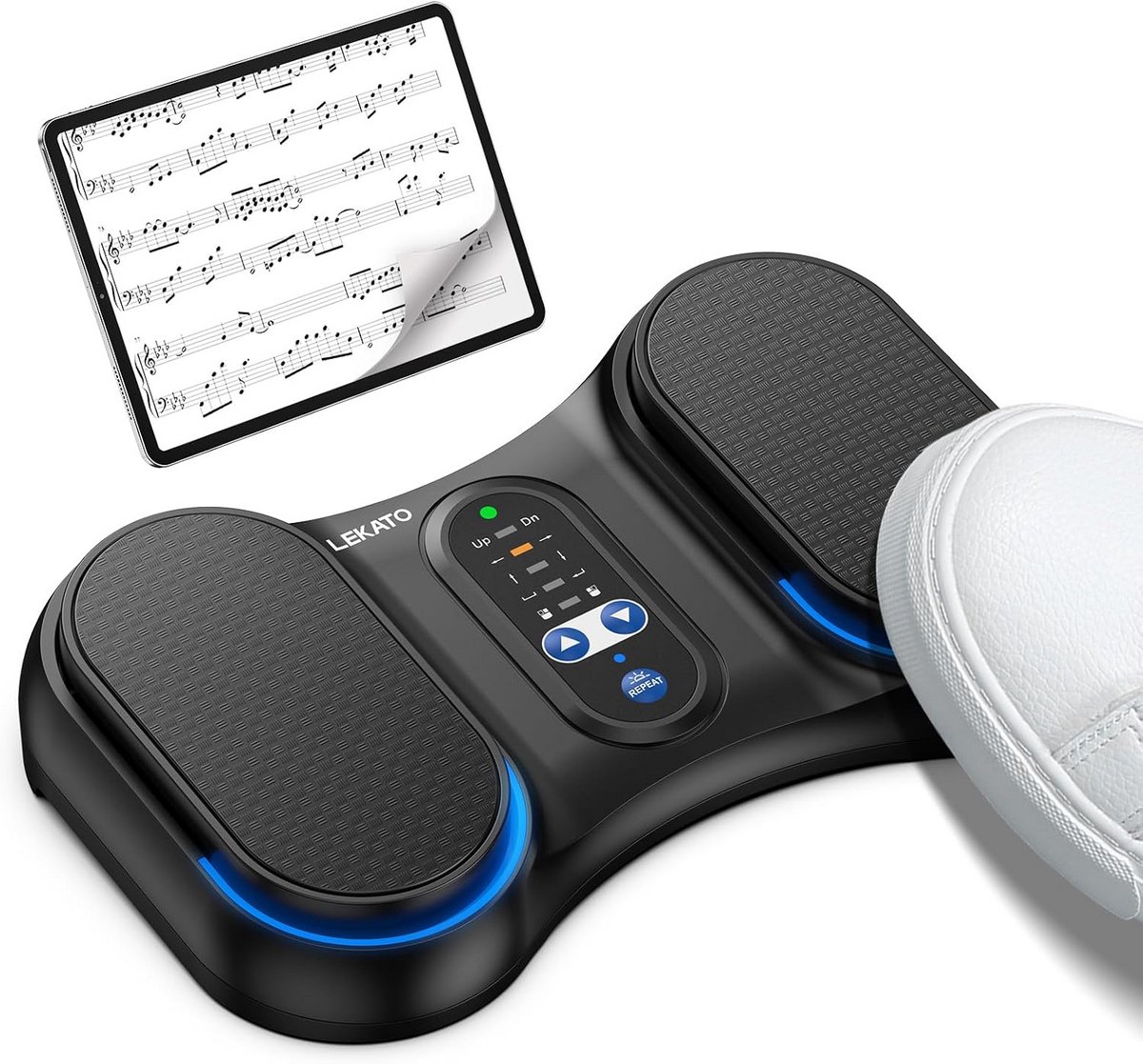 Draadloos Bluetooth Voetpedaal voor Bladmuziek en Presentaties - USB Oplaadbaar