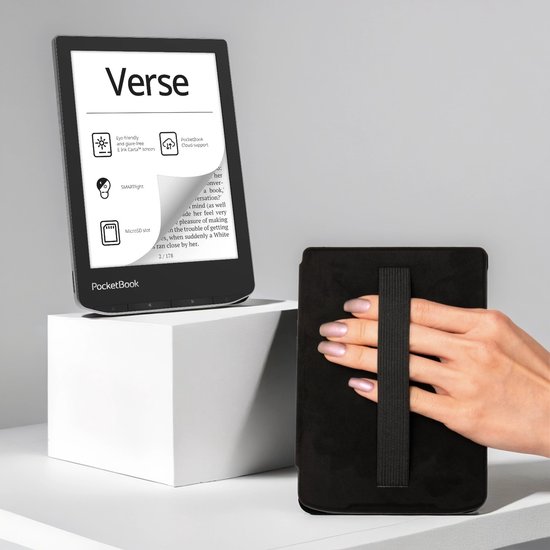 PocketBook Verse - E-reader - Mist Grey - Zwart met Elastiek ... - cover