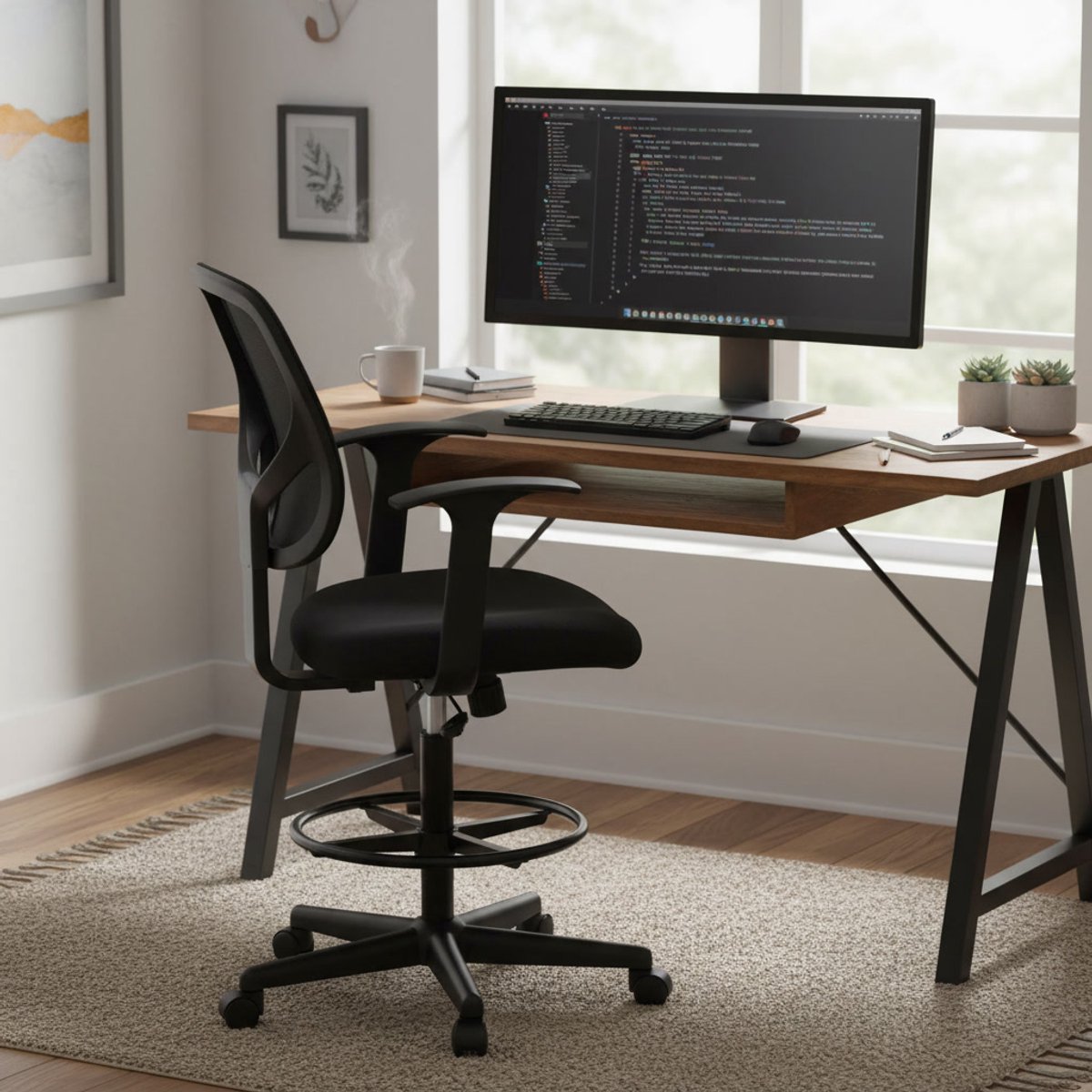 SONGMICS ergonomische bureaustoel - zwart - Zithoogte - afbeelding 2