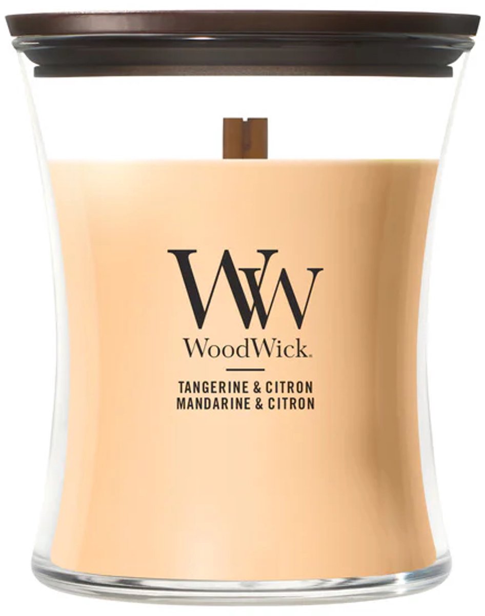 WoodWick Hourglass - Tangerine & Citron - Medium Geurkaars - 60 branduren Oranje