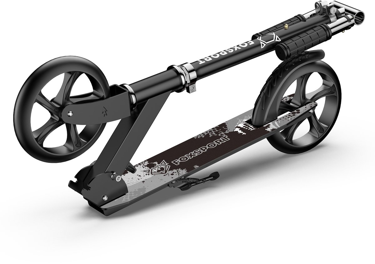 FOXSPORT Step volwassenen - Opvouwbaar - Scooter met grote Wielen - Buitenspeelgoed - autopeds - stepperbike - autoped bike - Cadeau - handrem en voetrem - Zwart — cadeau in Sport & Outdoor - foto 3