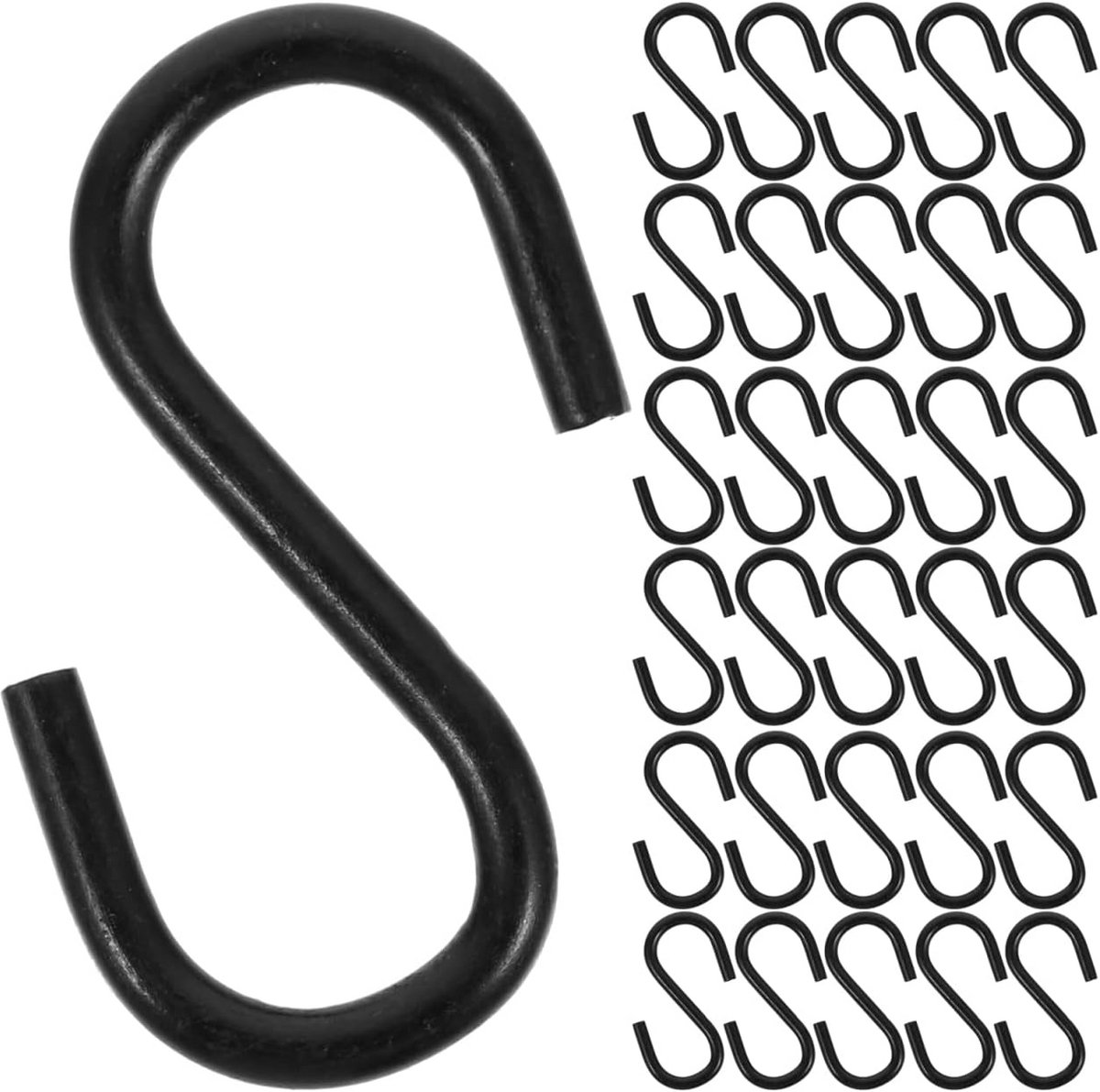 100 stuks Zwarte Mini S-Haken voor Ophangen en Opbergen