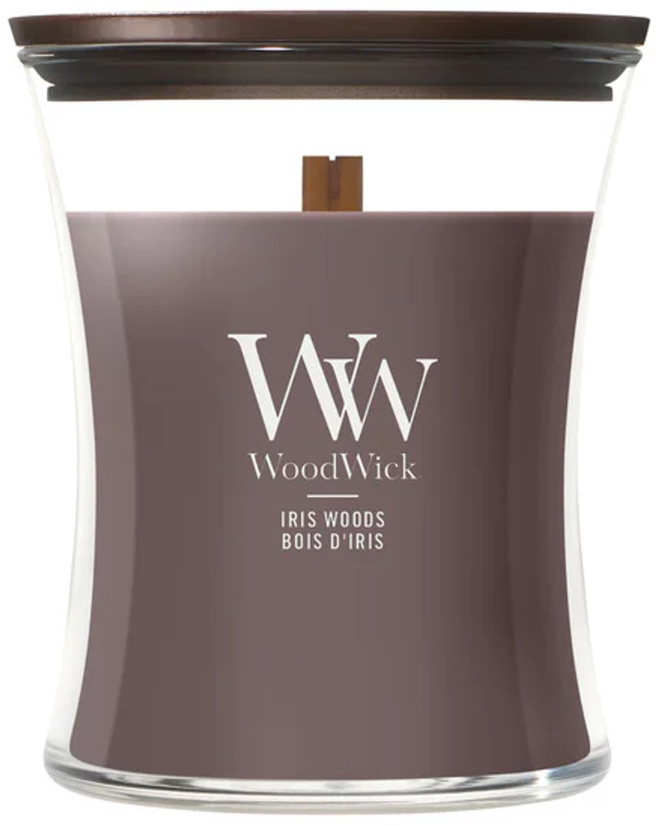WoodWick Hourglass - Iris Woods - Medium Geurkaars - 60 branduren