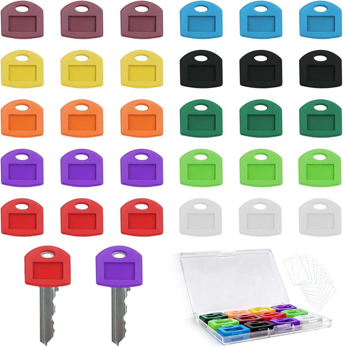 30 Stuks Toetsenkapjes Set met Etiketten voor Toetsenbord