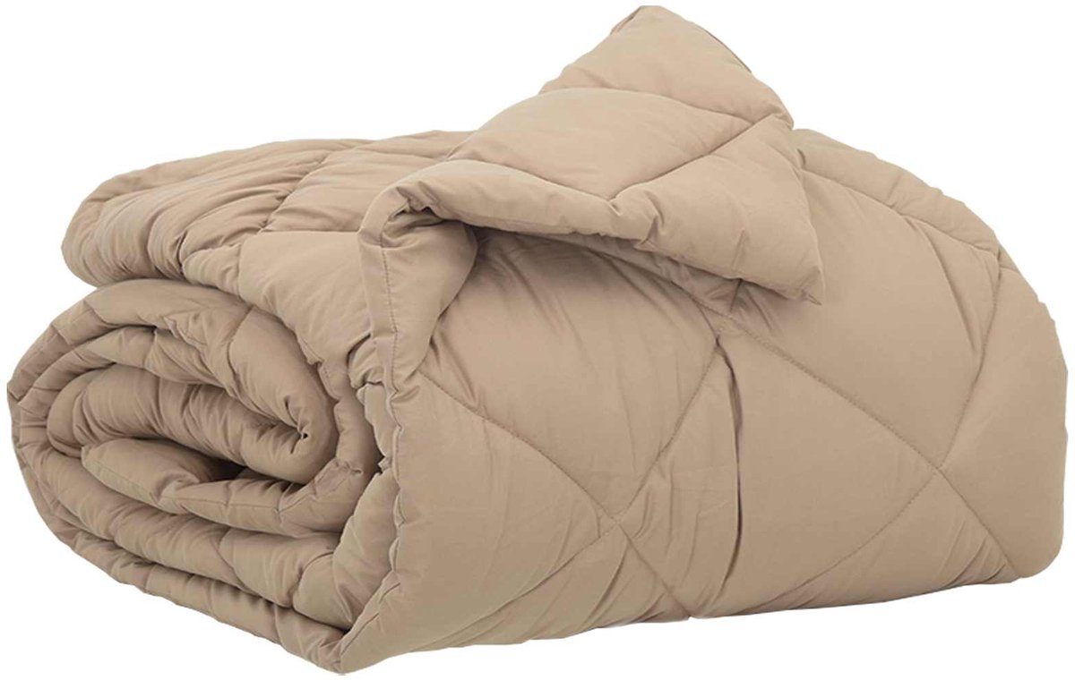 vidaXL - Volledig - Jaar - Dekbed - Taupe - 135 - x - 220 - cm - Microvezel