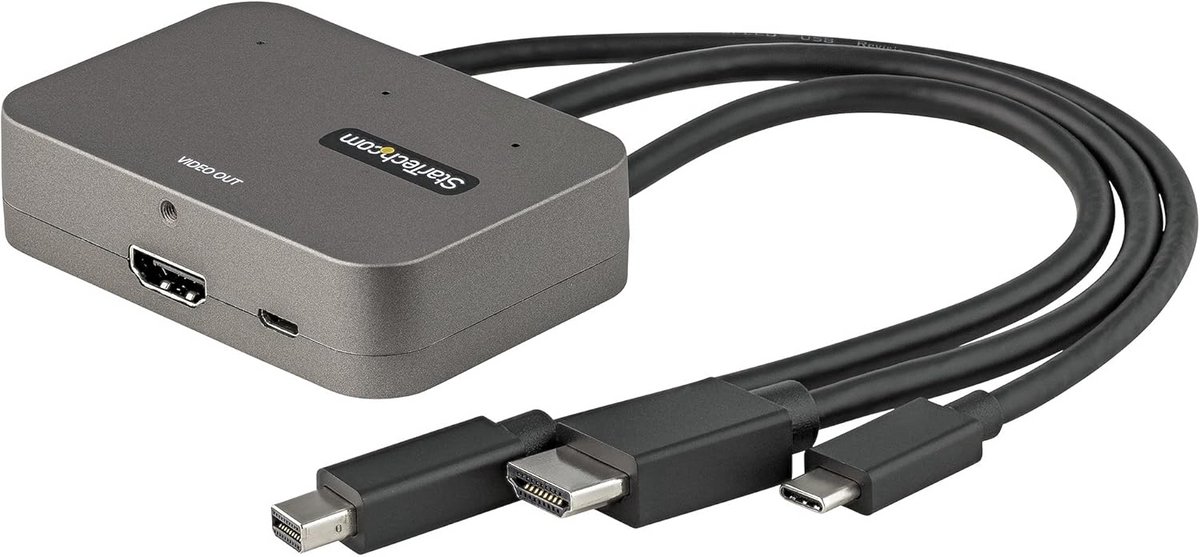 3-in-1 Multiport Adapter USB-C, HDMI of Mini DisplayPort naar HDMI Converter 4K 60Hz