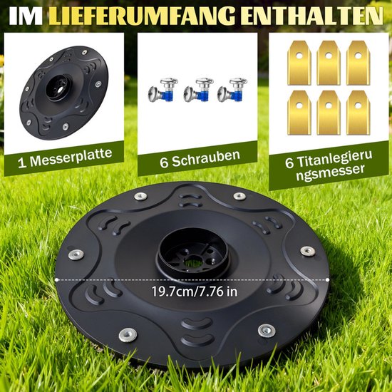 Premium Robotmaaier Accessoires - geschikt voor Husqvarna Automower 305 - 310 - 315x - 405 - 410 - 415x - 535 AWD - Maaischijf met 6X messen - Met glasvezel versterkte maaischijf van Merkloos	 — afbeelding 4
