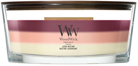 WoodWick Hearthwick - Trilogy Lush Nectar - Ellipse Geurkaars - 50 branduren