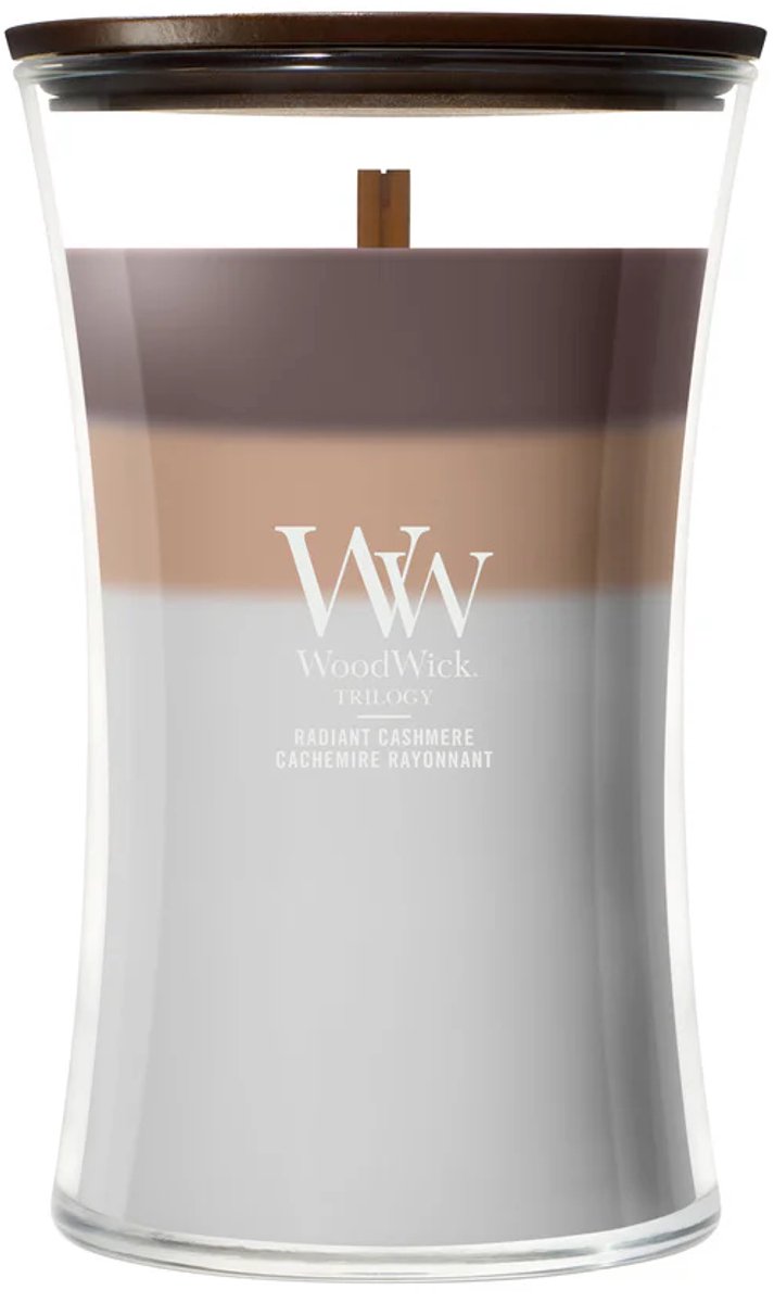WoodWick Hourglass - Trilogy Radiant Cashmere - Large Geurkaars - 130 branduren