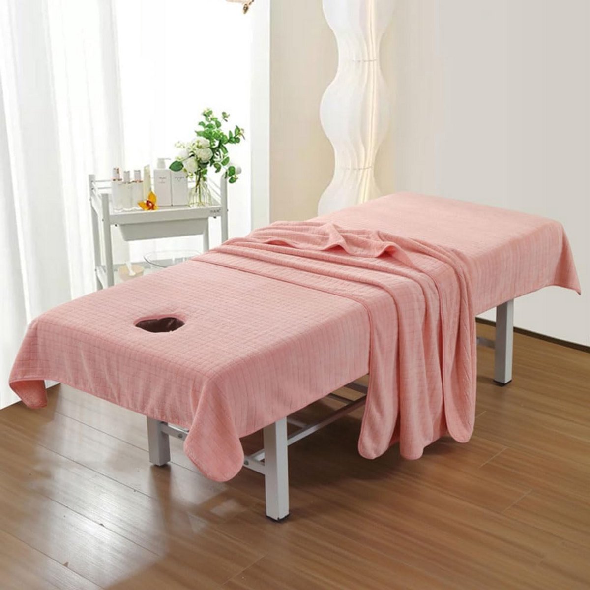 Zacht Microvezel Massagebed Overtrek met Gezichtsopening - Geschikt voor SPA en Salon