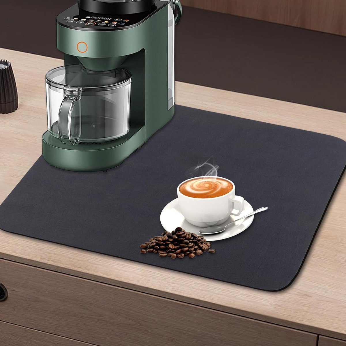 Zwarte Absorberende Afdruipmat voor Koffiezetapparaat en Servies - 30x40 cm Keuken Droogmat