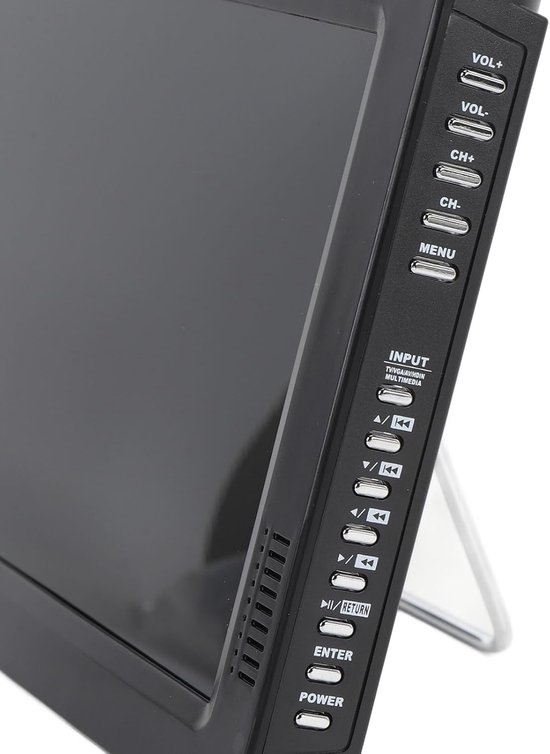 Draagbare Digitale TV - Televisie Monitor - Buiten Kijken - Ingebouwde Batterij - 10 Inch Scherm - Zwart — afbeelding 5
