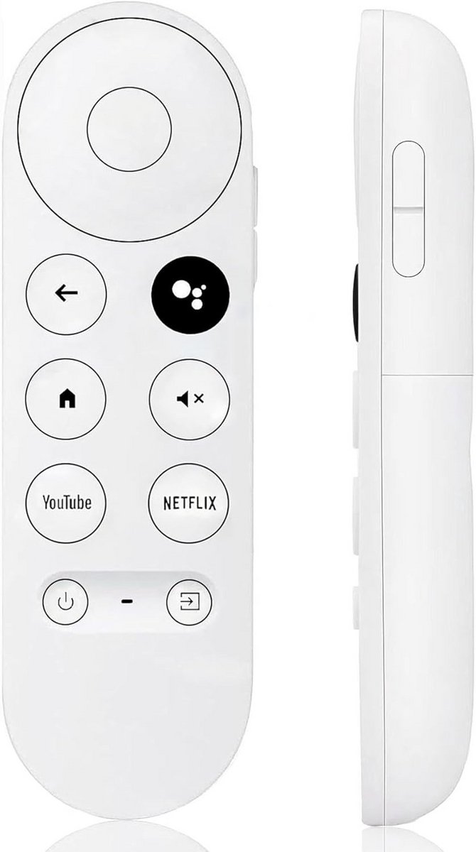 Vervangende Voice Remote Afstandsbediening voor Chromecast TV 4K (Snow/HD)