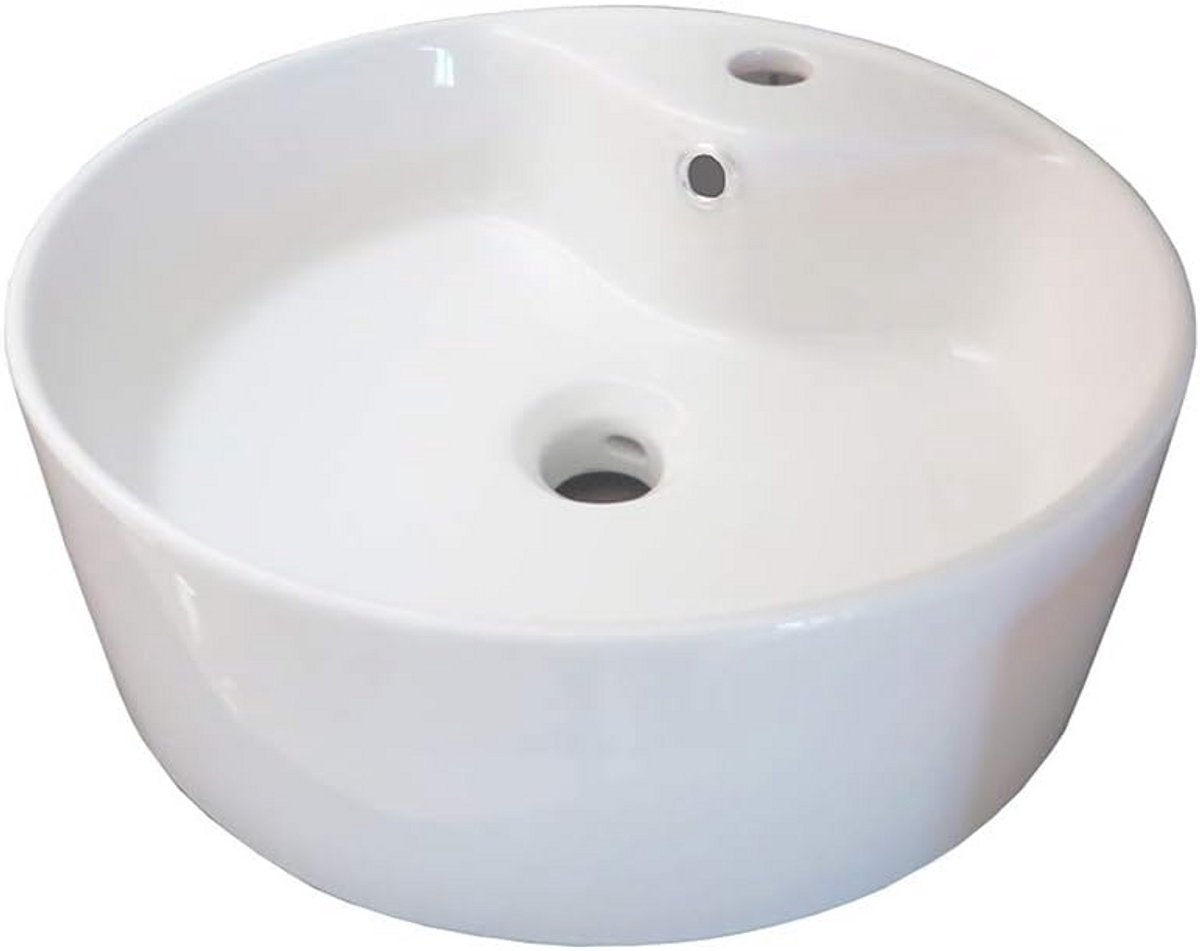 Ronde Opzetwastafel Keramiek Wit Badkamer Design 41 cm