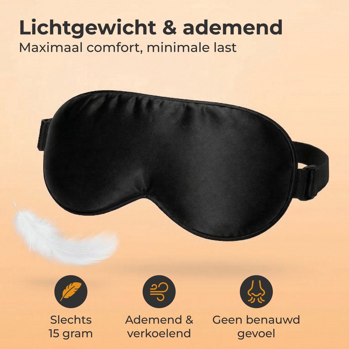 Nuvance Slaapmasker - Zijden - Oogmasker - Verstelbaar - Ademend Ontwerp - voor Mannen & Vrouwen - Slaapmaskers — afbeelding 5