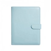 Ringmap A5 - Navulbaar 6-Rings Multomap - Blauw PU Leer - Luxe Organizer voor School & Kantoor - Geschikt als Budget Planner & Fotokaarten Album - 23.5x17.5 cm