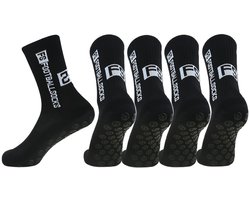 Livé® Sportsokken Voetbal – 5 Paar Zwart Anti-Slip Grip Sokken