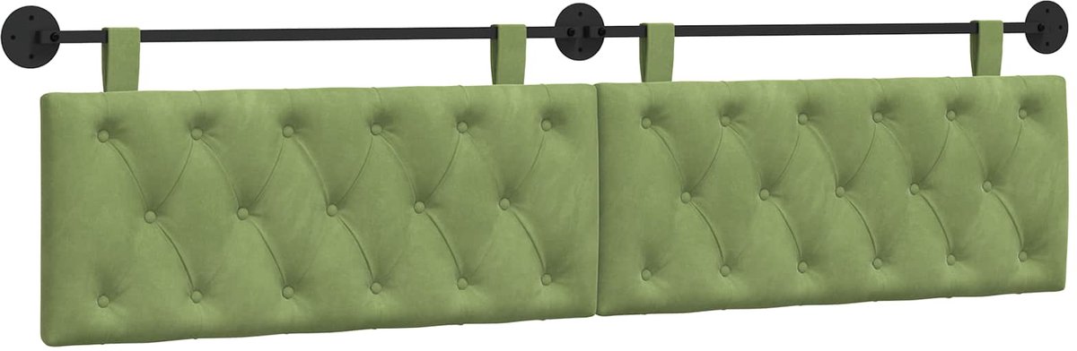 vidaXL - Hangend - hoofdbord - Lichtgroen - Fluweel