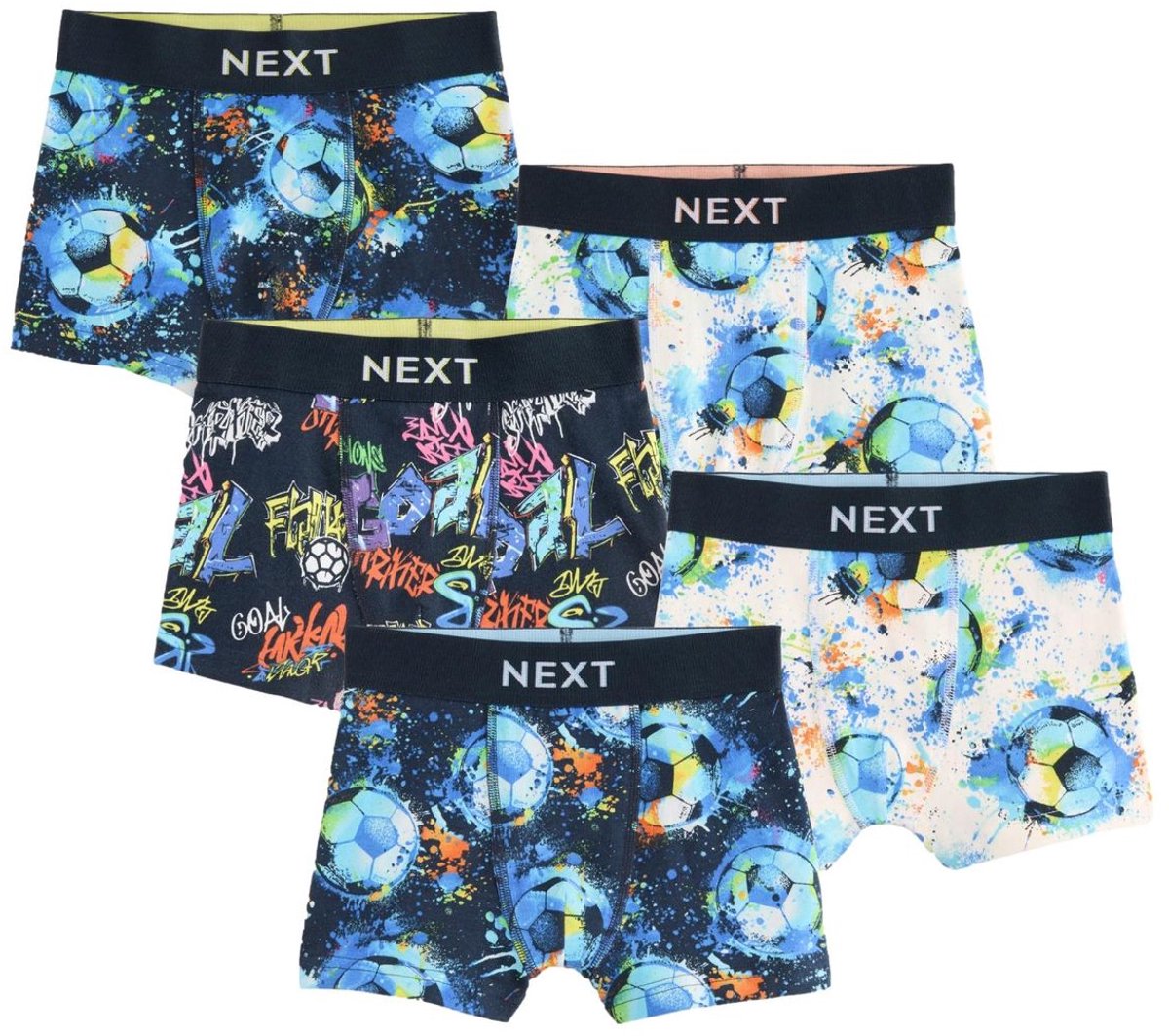 Next - Jongens - Set van 5 boxershorts - Blauw