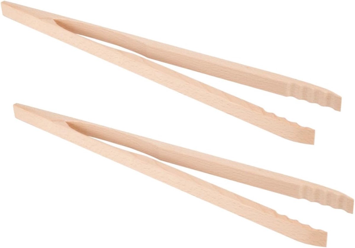 2x Grilltang Hout 48 cm - BBQ Tang voor Vlees en Serveren