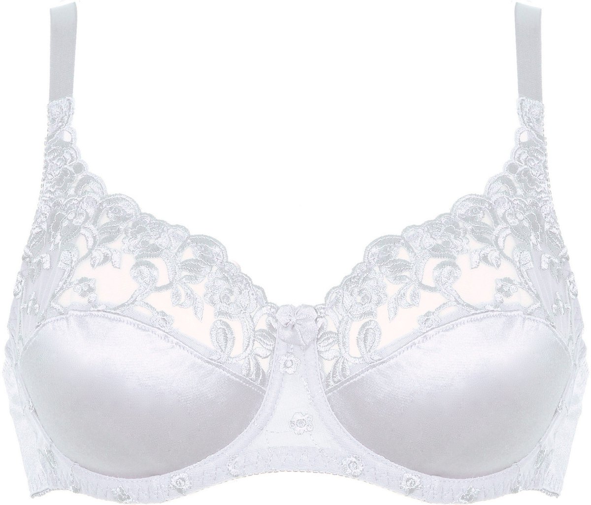 Naturana glanzende beugel BH met kant maat 105B wit