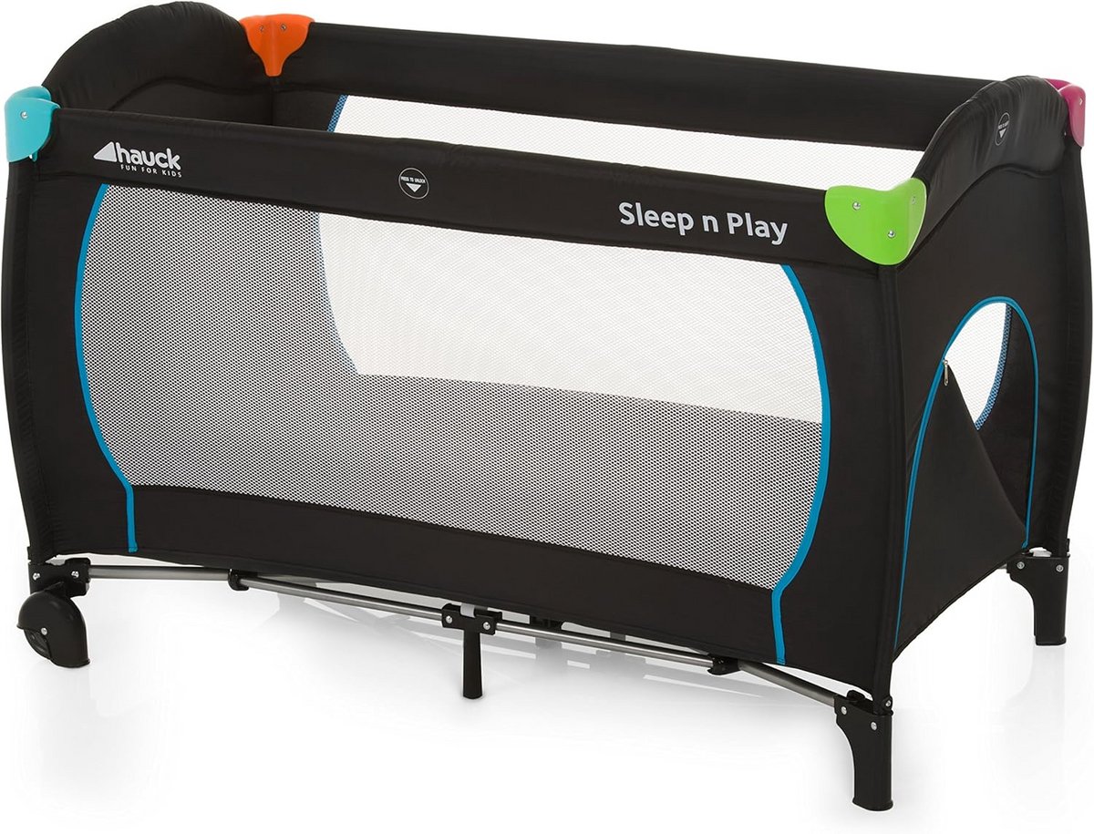Reiswieg en speelbox op wielen voor baby tot 15 kg, inclusief matras en draagtas