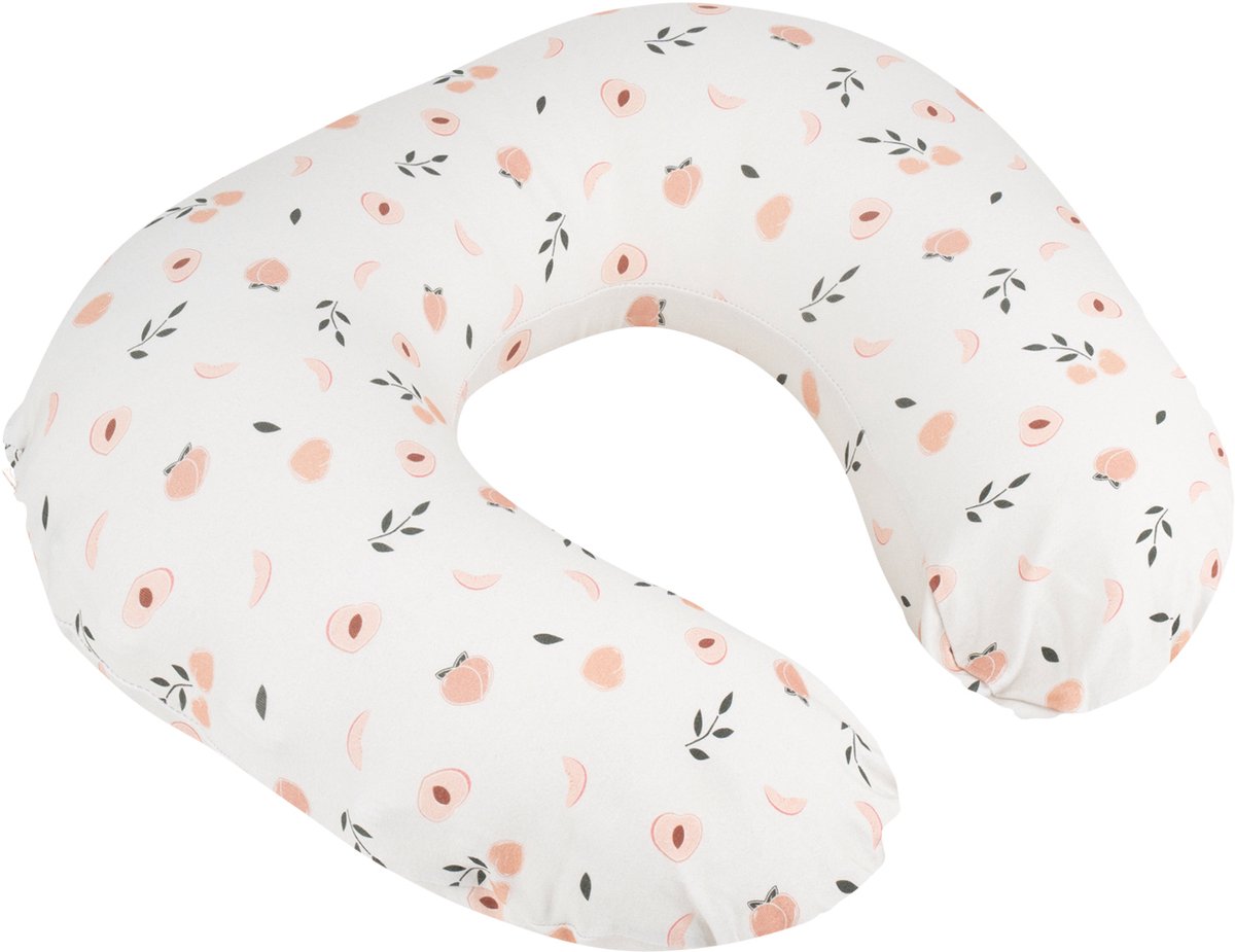 doomoo Softy - Voedingskussen & Nursing Pillow - Ergonomisch - Microkorrels - Biologisch katoen - Compact - Peaches