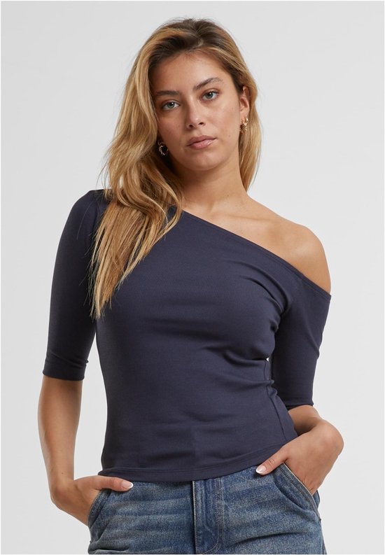 Urban Classics - Organic Asymmetric Rib Top - XL - Donkerblauw
