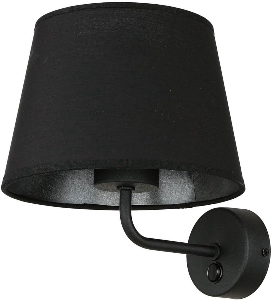 Zwarte textiel wandlamp met schakelaar voor woonkamer slaapkamer
