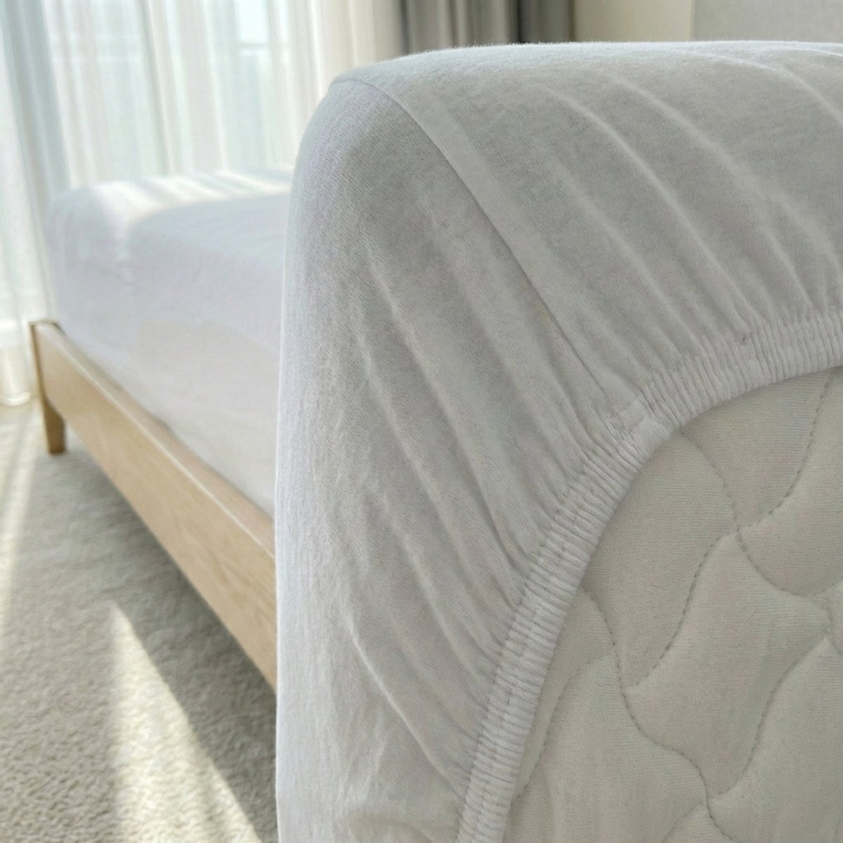 Blanche & Nuit – Hoeslaken 180x200 – 100% Katoen – Jersey Hoeslaken – Heerlijk Zacht – 170 g/m² – Strijkvrij & Ademend – Wit